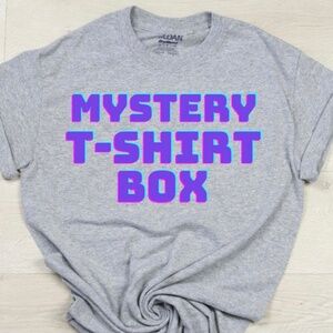 Mystery  box contains 10 assorted adult short sleeve tees